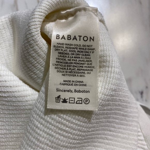 Aritzia Babaton Sculpt Knit Criss Cross Cropped Tank pearl white - Picture 6 of 7